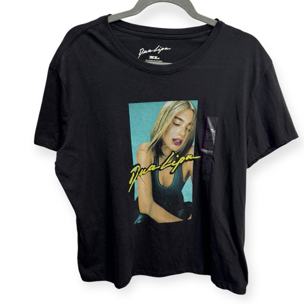 Black Dua Lipa‎ Graphic Short Sleeve Tee
